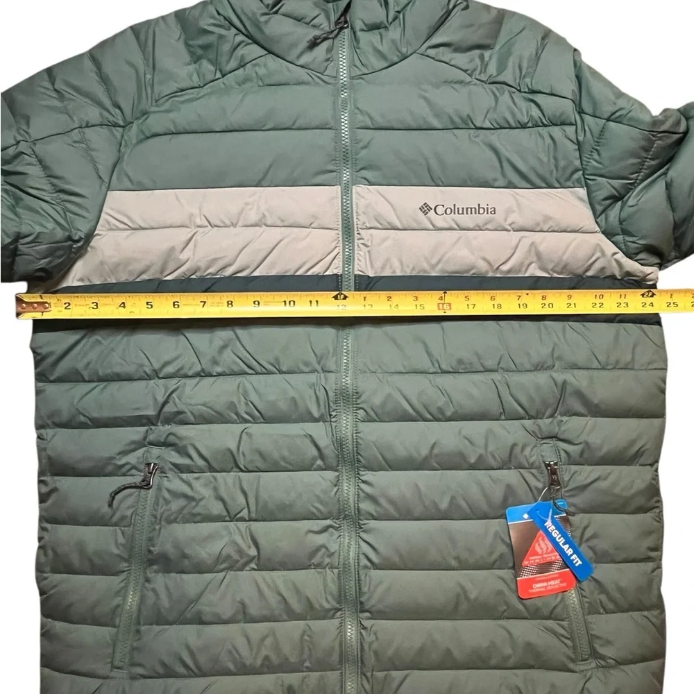 Columbia Mens Large White Out 1.0 FS Omni-Heat Jacket Green Zipper Pockets NWT